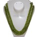 Peridot Faceted Flat Roundel Necklace