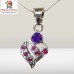 Natural Ruby and Amethyst Pendant handcrafted in Silver