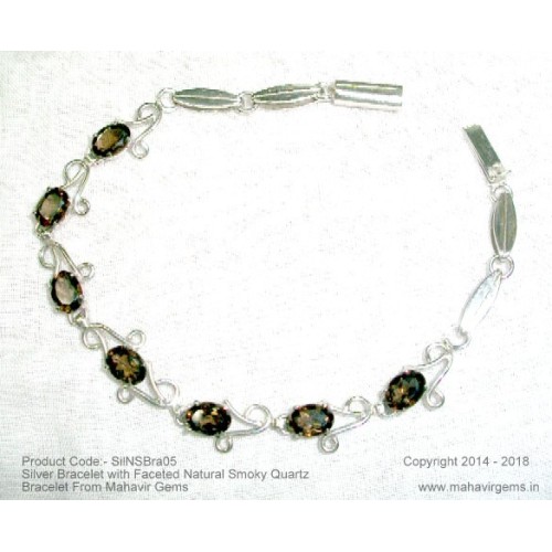 Smoky Quartz Bracelet with Large Freshwater Pearls, 925 Silver – Crystal  Heart